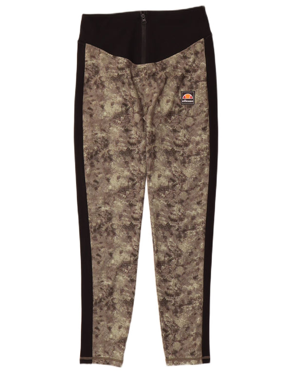 Ellesse Womens Leggings UK 10 Small Green Camouflage Polyester