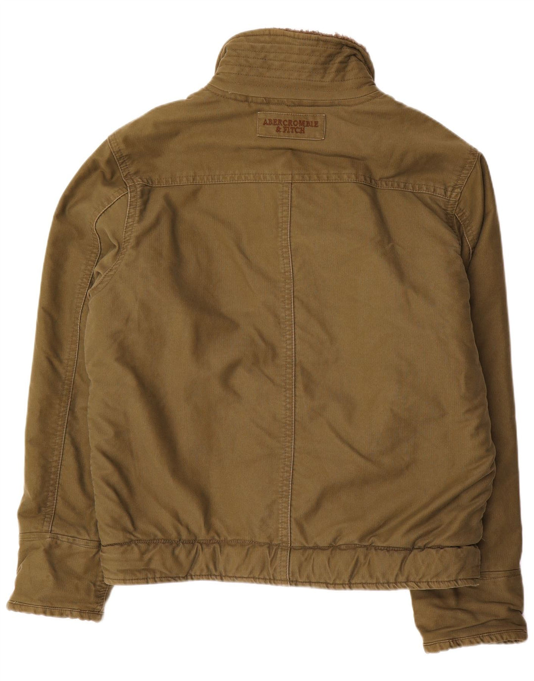 Abercrombie & Fitch Mens Sherpa Jacket UK 38 Medium Khaki Cotton