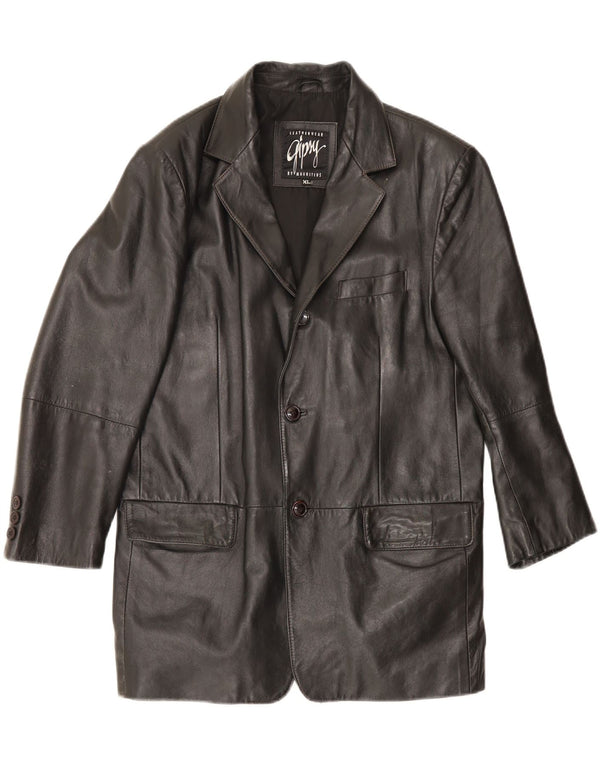 Gipsy by Mauritius Mens 3 Button Blazer Jacket UK 42 XL Black