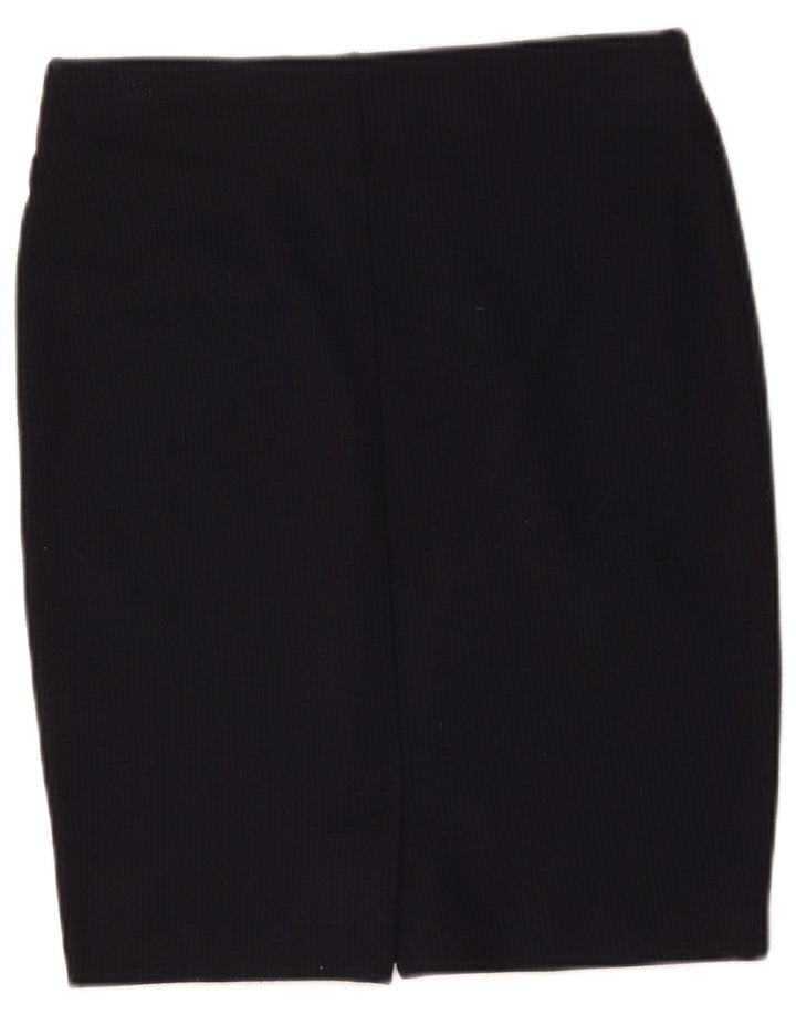 Esprit Womens Pencil Skirt Small W27 Navy Blue Gingham Polyester