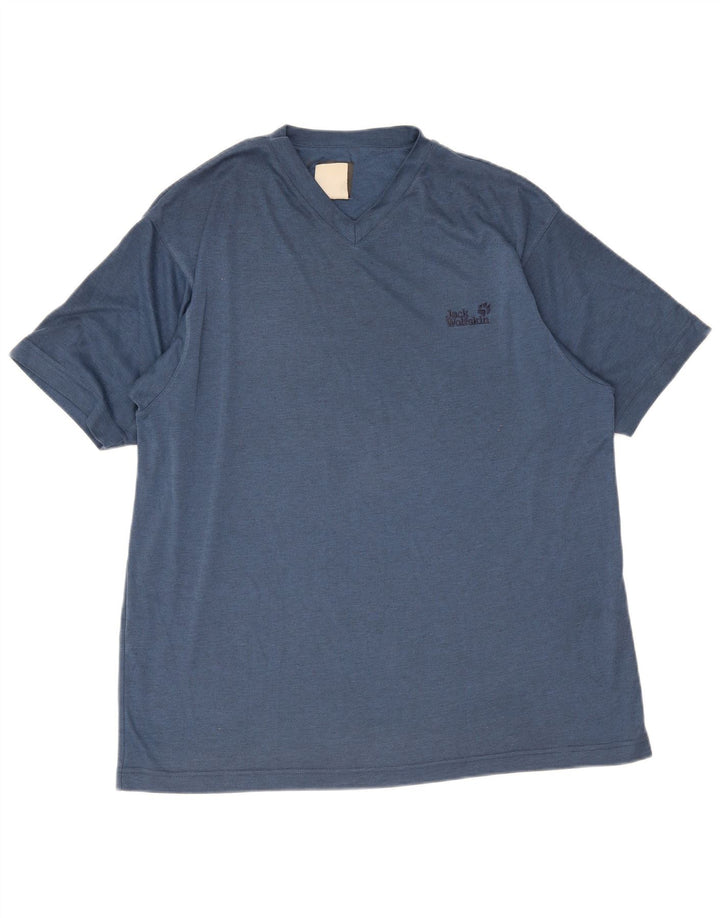 Jack Wolfskin Mens T-Shirt Top XL Blue Polyester
