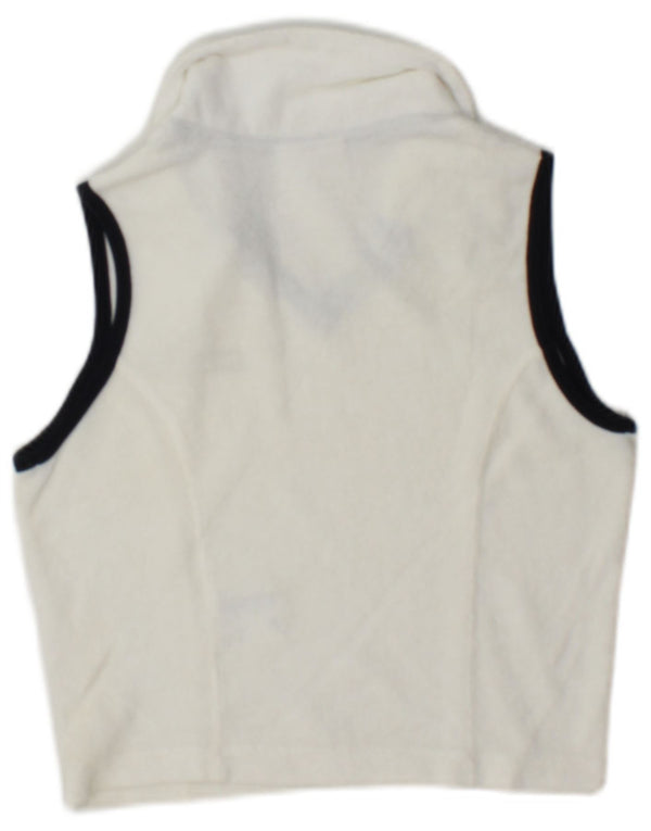 Reebok Womens Crop Sleeveless Polo Shirt UK 10 Small  White Cotton