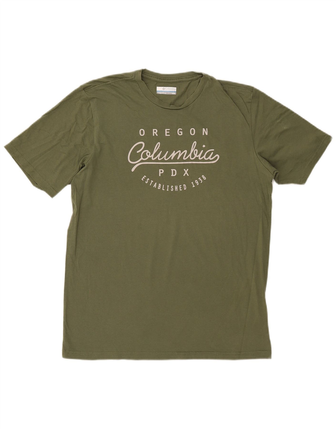 Columbia Mens Graphic T-Shirt Top Medium Khaki Cotton