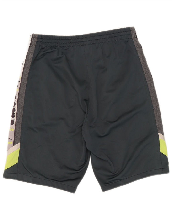 Diadora Mens Graphic Sport Shorts Medium Grey Colourblock Polyester