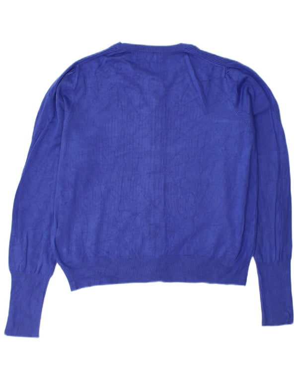 Marks & Spencer Womens Cardigan Sweater UK 12 Medium Blue Viscose