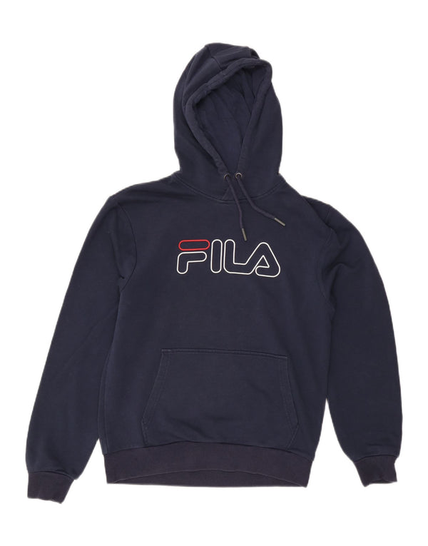 Fila Mens Graphic Hoodie Jumper XS Navy Blue Cotton
