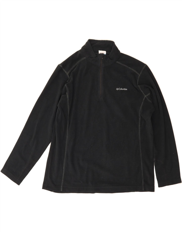 COLUMBIA Mens Zip Neck Fleece Jumper XL Black Polyester Vintage Columbia and Second-Hand Columbia from Messina Hembry 