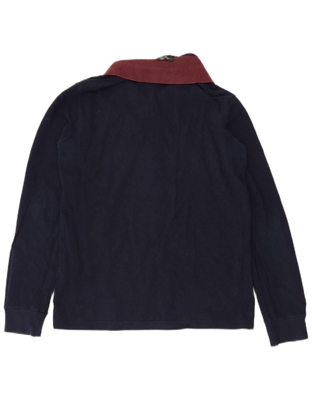 Fred Perry Mens Slim Fit Long Sleeve Polo Shirt Medium Navy Blue Cotton