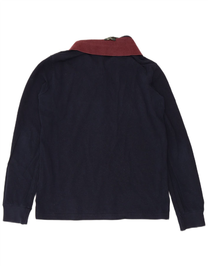 Fred Perry Mens Slim Fit Long Sleeve Polo Shirt Medium Navy Blue Cotton