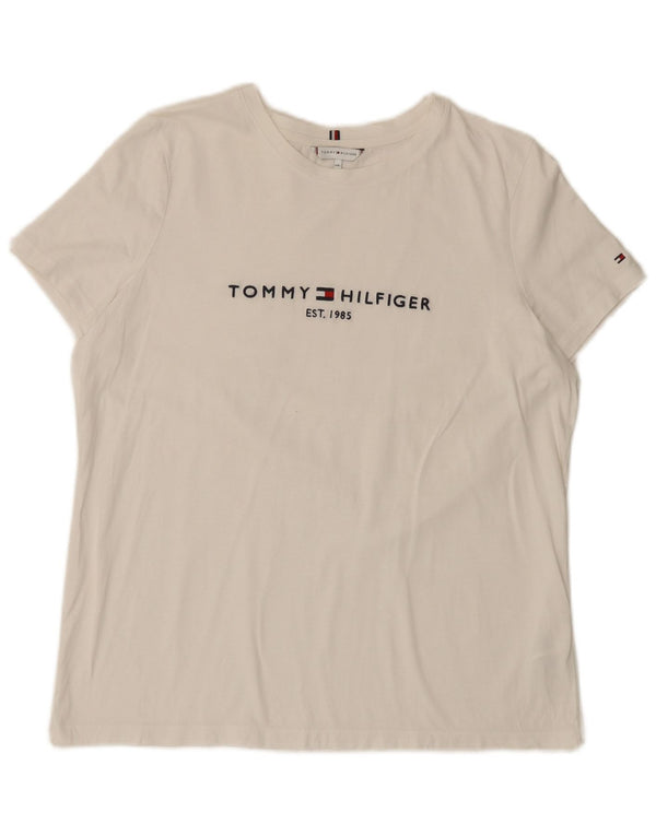 Tommy Hilfiger Womens Graphic T-Shirt Top UK 20 2XL White Cotton