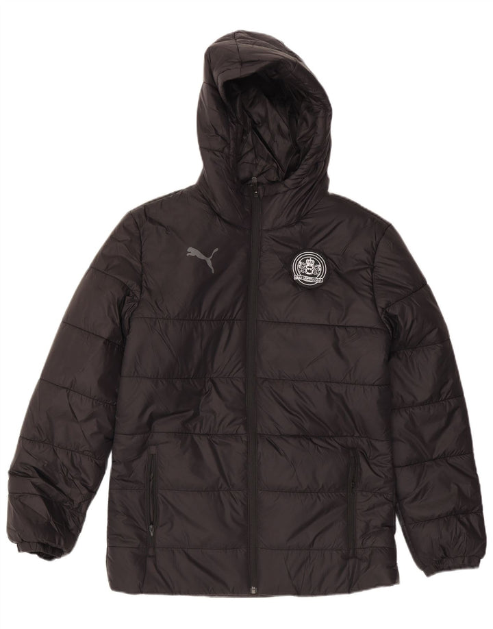 Puma Mens Hooded Padded Jacket UK 36 Small Black Nylon