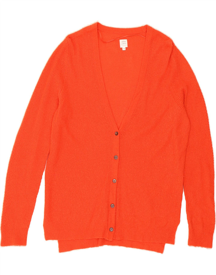 JOHN LEWIS Womens Cardigan Sweater UK 12 Medium Orange Nylon Vintage John Lewis and Second-Hand John Lewis from Messina Hembry 