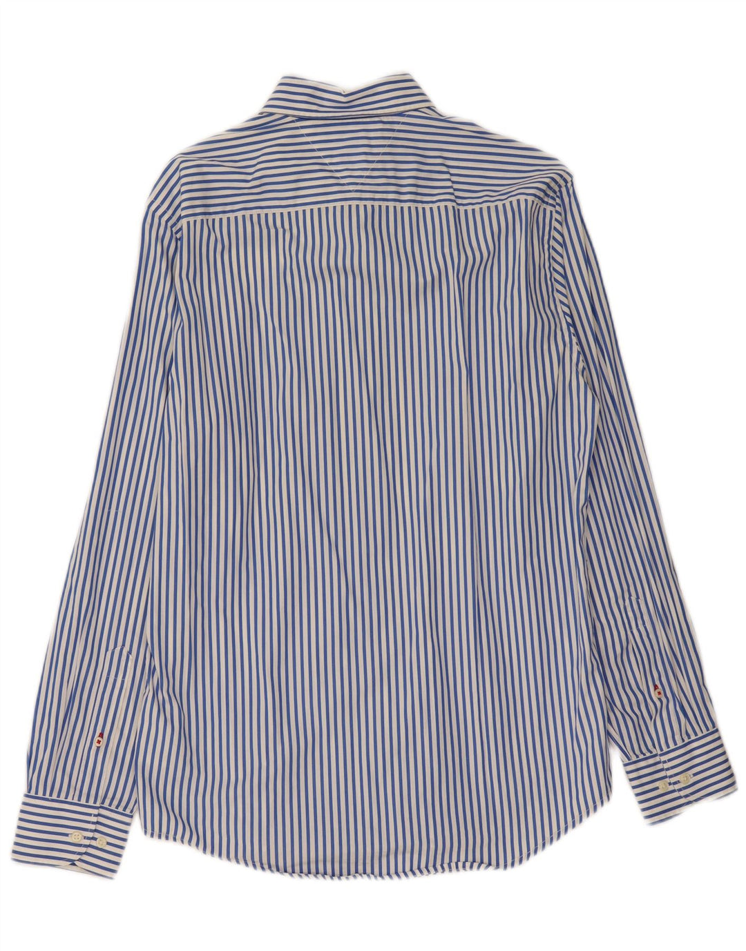 TOMMY HILFIGER Mens Regular Fit Shirt Medium Blue Pinstripe Cotton