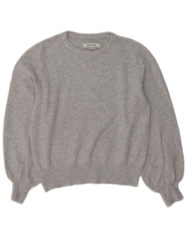 JACK WILLS Womens Oversized Crew Neck Jumper Sweater UK 8 Small Grey
