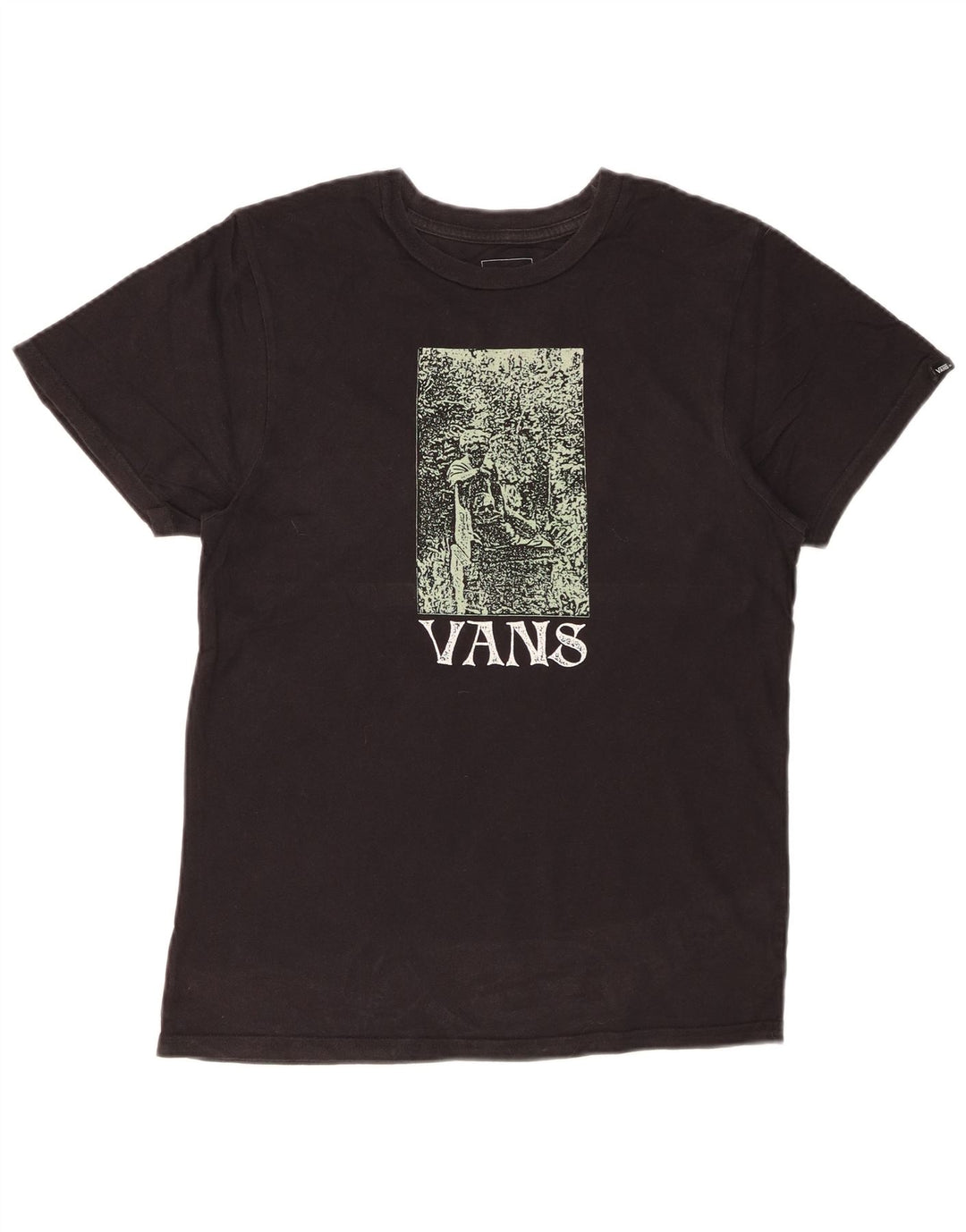 VANS Mens Custom Fit Graphic T-Shirt Top Small Black Cotton