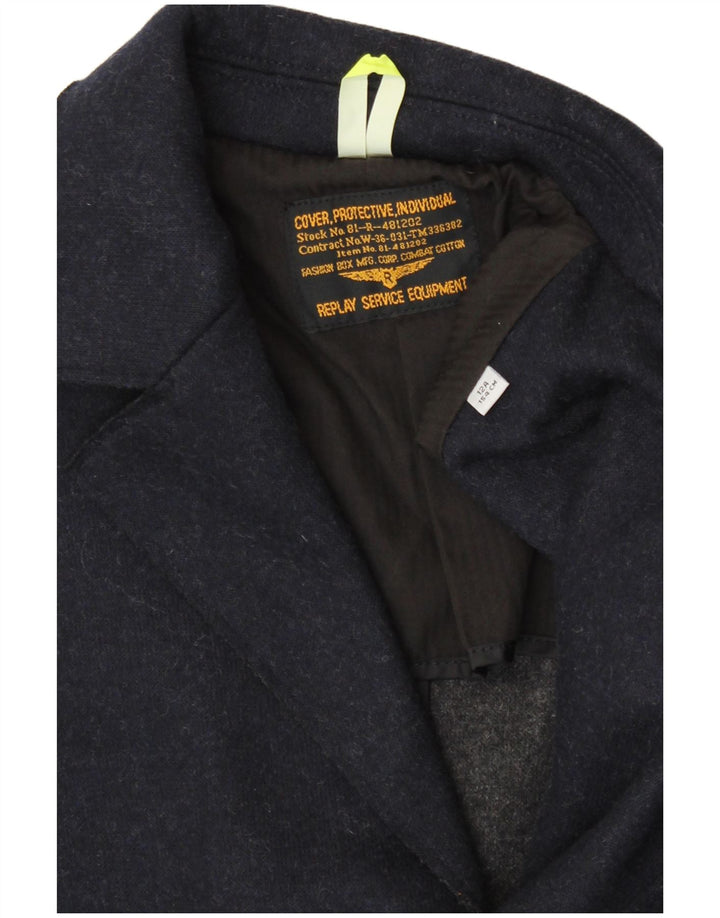 Replay Boys 3 Button Blazer Jacket 11-12 Years Navy Blue Polyester Classic