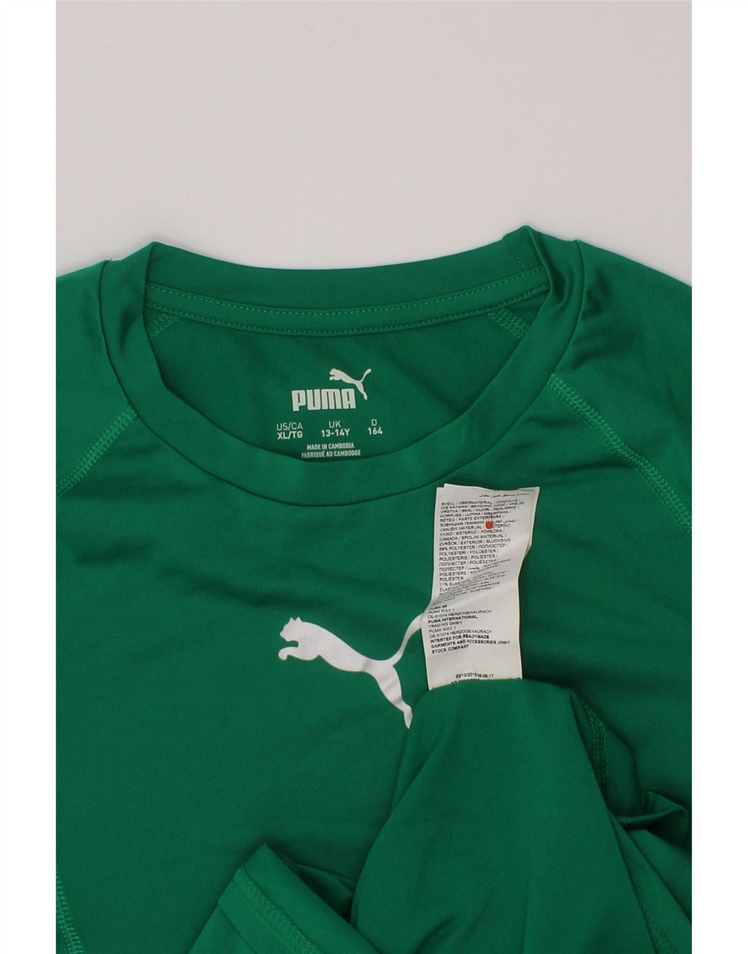 PUMA Girls Top Long Sleeve 13-14 Years  Green Polyester