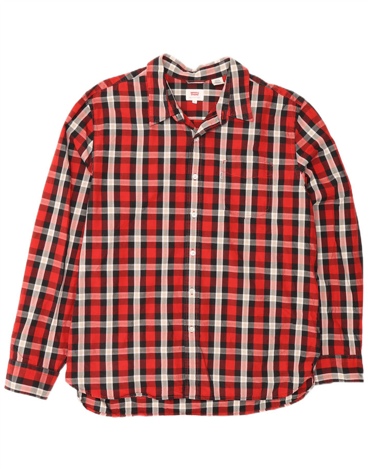 Levi's Mens Shirt XL Red Check Cotton