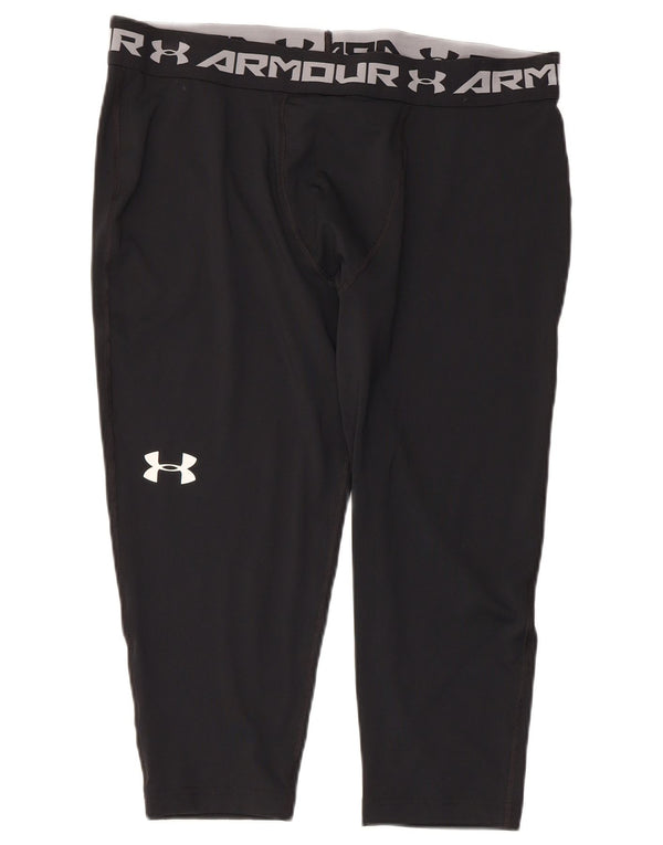 Under Armour Mens Graphic Capri Leggings 2XL  Black Polyester