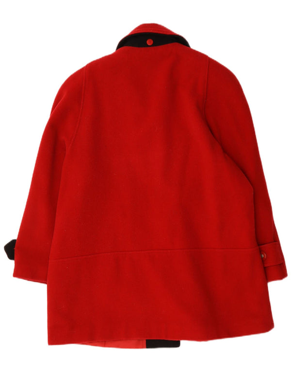 CLASSIC Womens Oversized Overcoat UK 12 Medium Red Wool