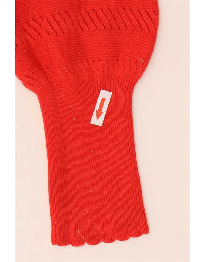 Marks & Spencer Womens V-Neck Jumper Sweater UK 14 Medium Red Polyester