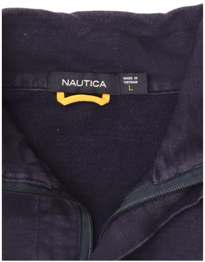Nautica Mens Graphic Sweatshirt Jumper Large White Colourblock