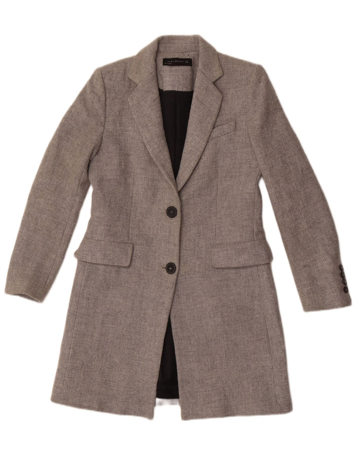 Zara Womens Overcoat UK 10 Small Grey