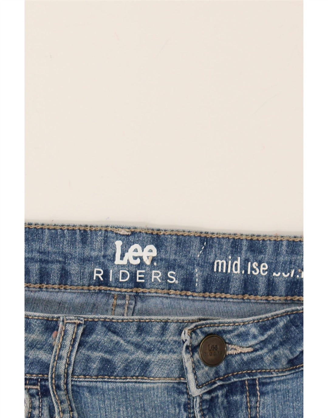 LEE Womens Riders Mid Rise Denim Shorts Medium W32  Blue Cotton Vintage Lee and Second-Hand Lee from Messina Hembry 