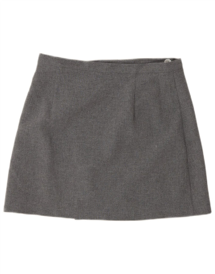 Sisley Womens High Waist Mini Wrap Skirt IT 44 Medium W26 Grey Polyester