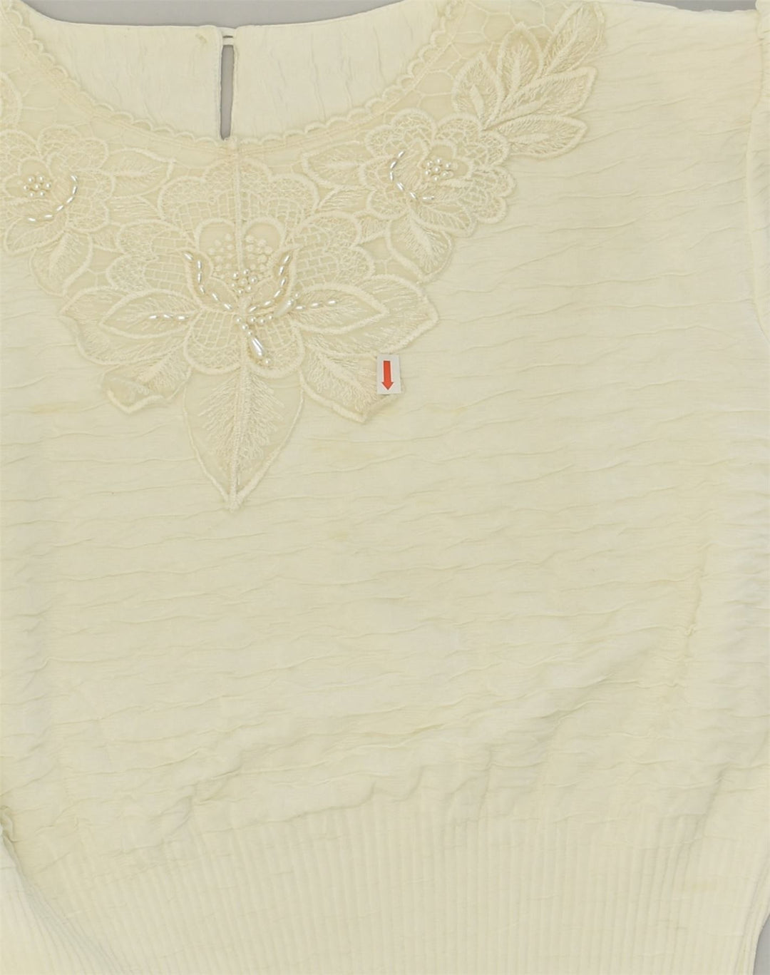 VINTAGE Womens Blouse Top UK 20 2XL Off White Vintage Vintage and Second-Hand Vintage from Messina Hembry 