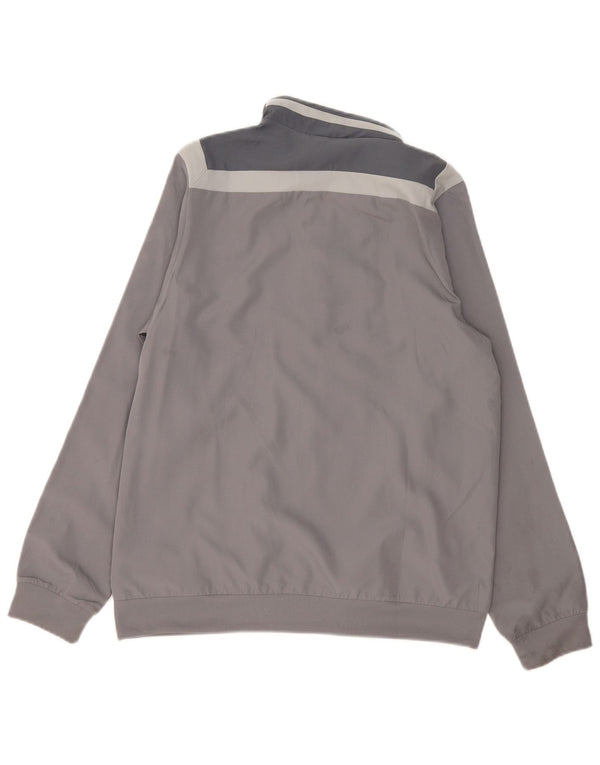 Adidas Boys Climalite Tracksuit Top Jacket 13-14 Years Grey Colourblock