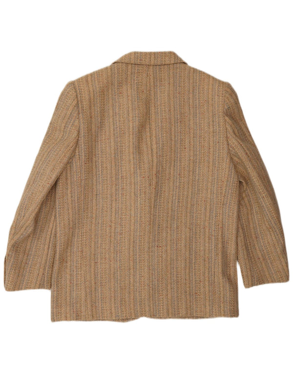 FENDI Womens 2 Button Blazer Jacket IT 44 Medium Beige Striped Classic