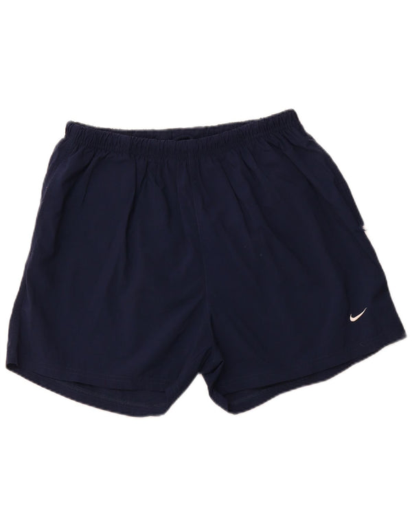 NIKE Mens Sport Shorts Large  Navy Blue Polyester