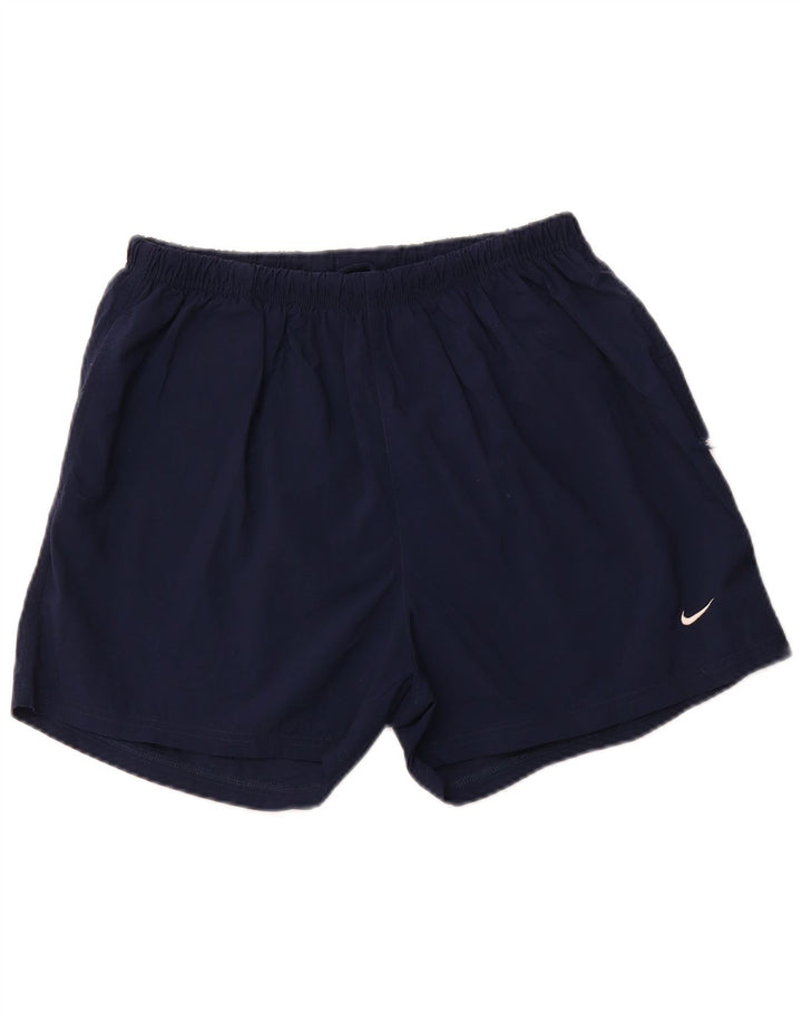 NIKE Mens Sport Shorts Large  Navy Blue Polyester