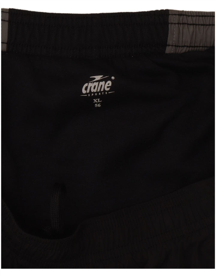 Crane Mens Sport Shorts XL Black Colourblock