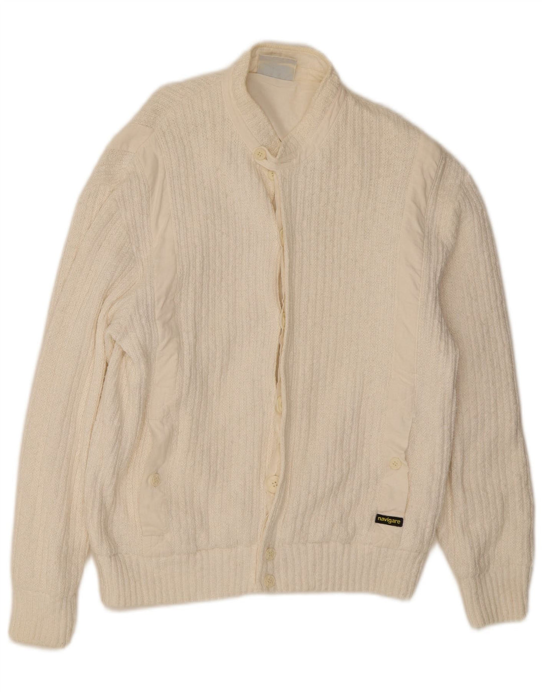 Navigare Mens Cardigan Sweater IT 50/52 Medium White