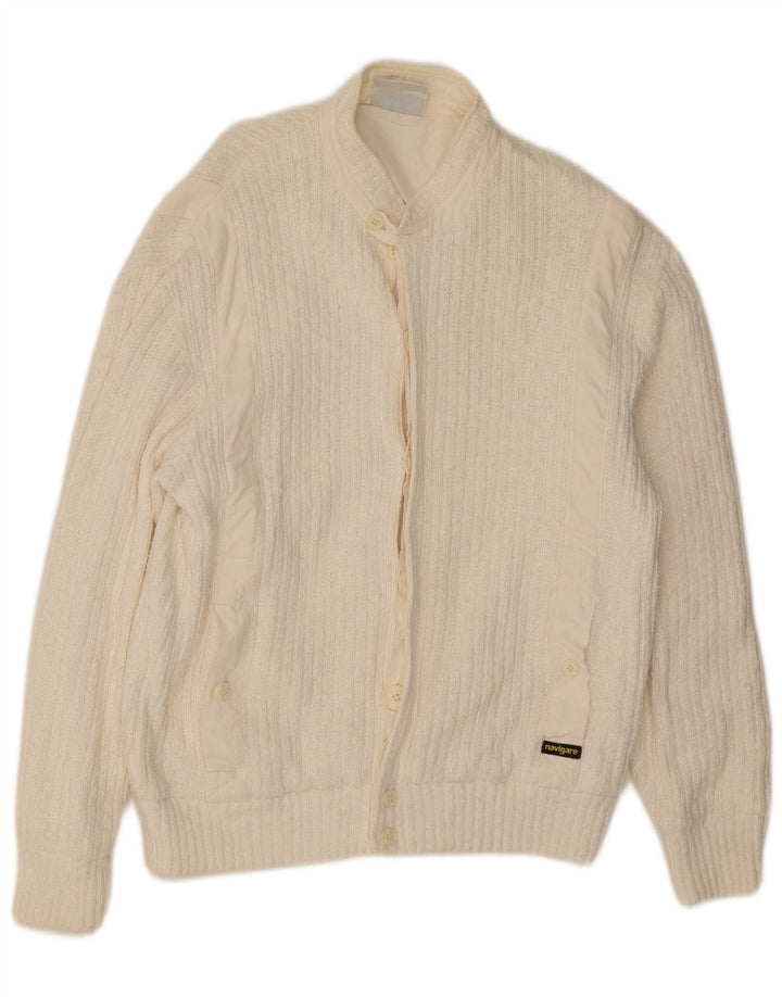 Navigare Mens Cardigan Sweater IT 50/52 Medium White