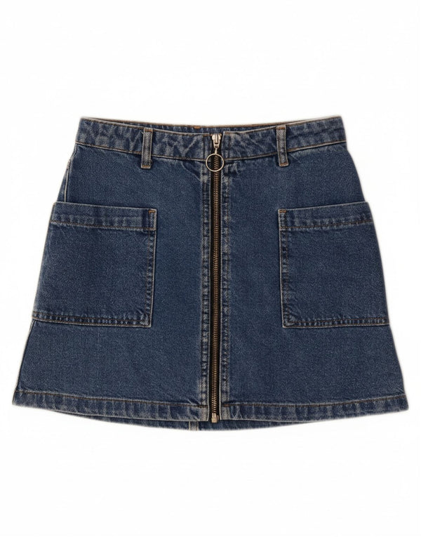TOPSHOP Womens Mini Denim Skirt UK 6 XS W26  Blue Cotton