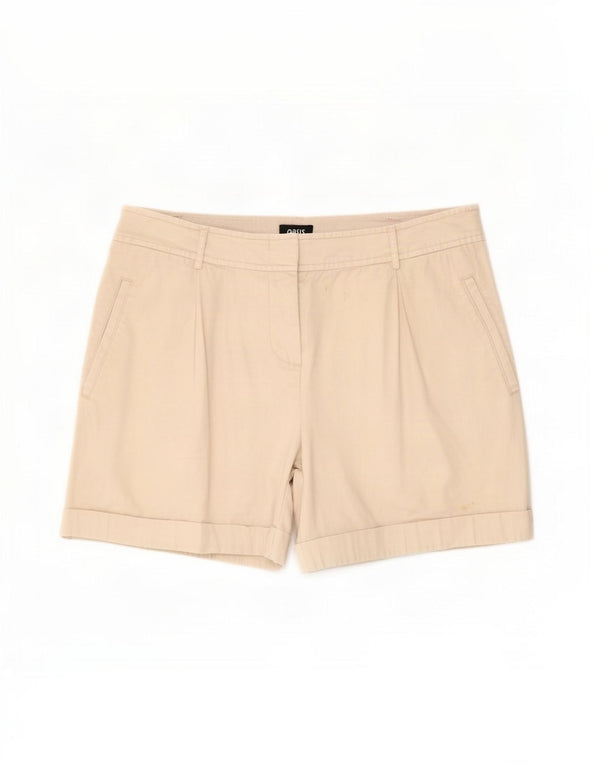 Oasis Womens Chino Shorts UK 12 Medium W30 Beige Cotton
