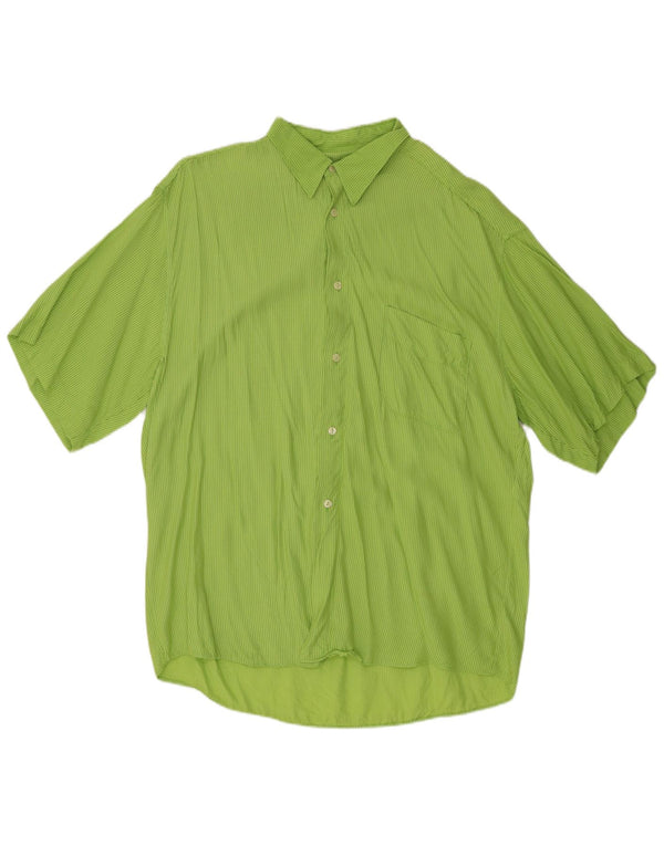 TIPO' S Mens Short Sleeve Shirt XL Green Pinstripe