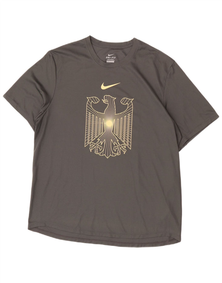 Nike Mens Dri Fit Graphic T-Shirt Top Large Grey Polyester