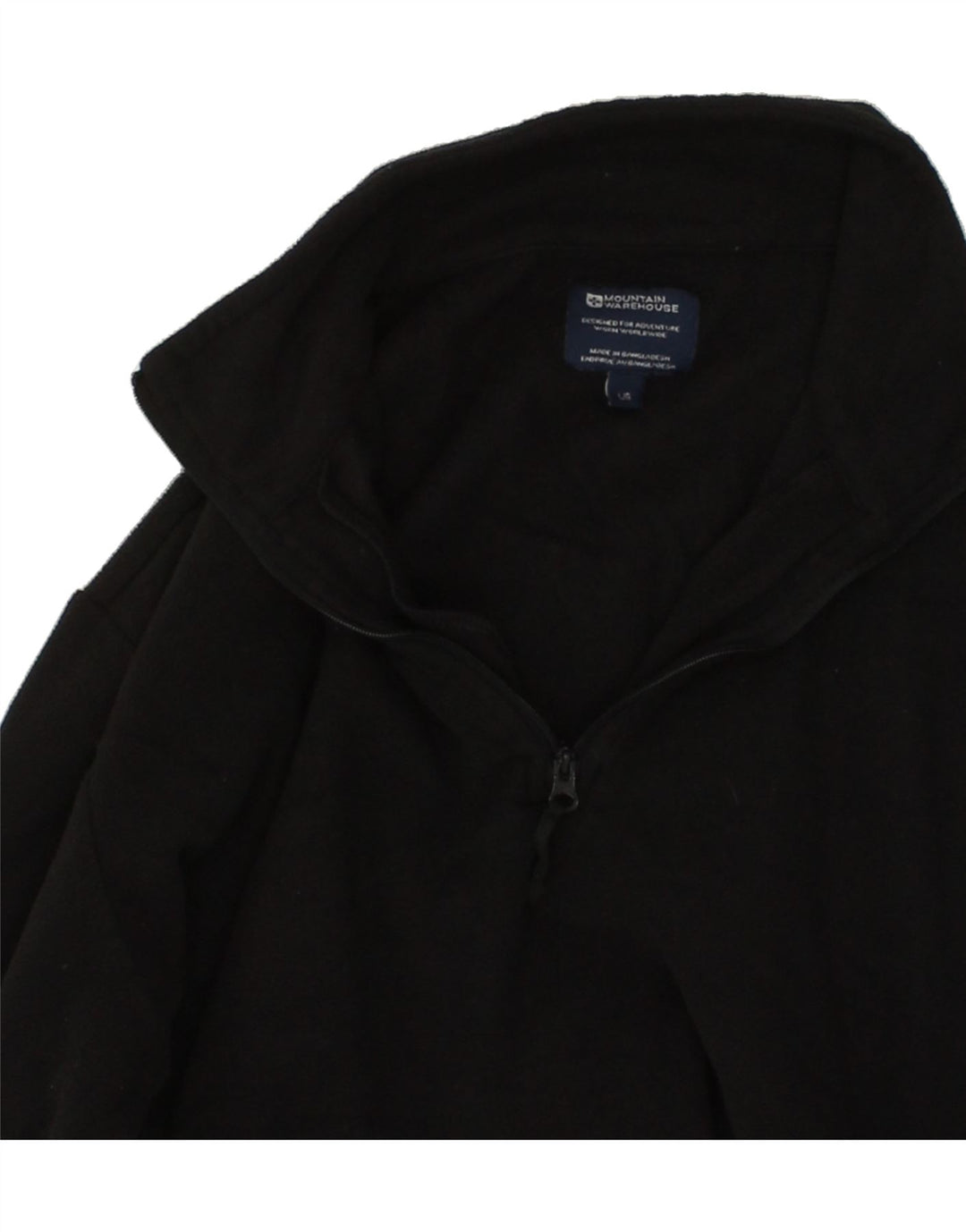 MOUNTAIN WAREHOUSE Mens Zip Neck Fleece Jumper Large Black Polyester Vintage Mountain Warehouse and Second-Hand Mountain Warehouse from Messina Hembry 