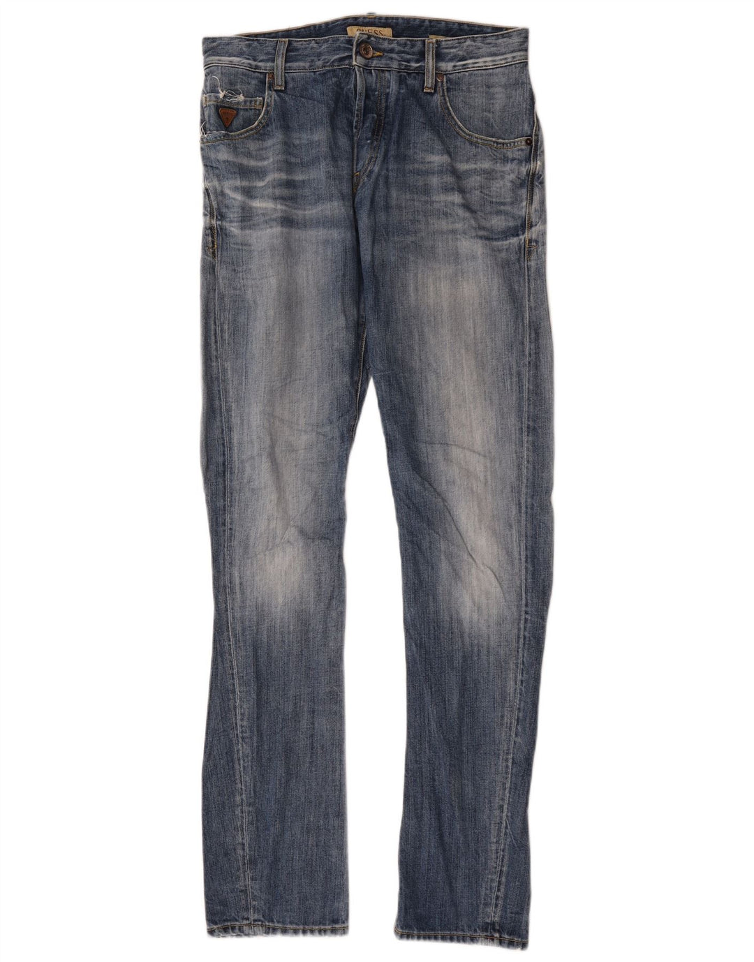 Guess Mens Slim Jeans W30 L34 Blue Cotton