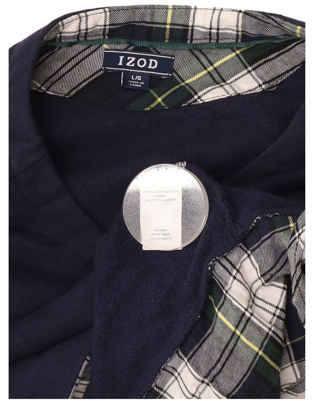 Izod Womens Sweatshirt Jumper UK 16 Large Navy Blue Cotton