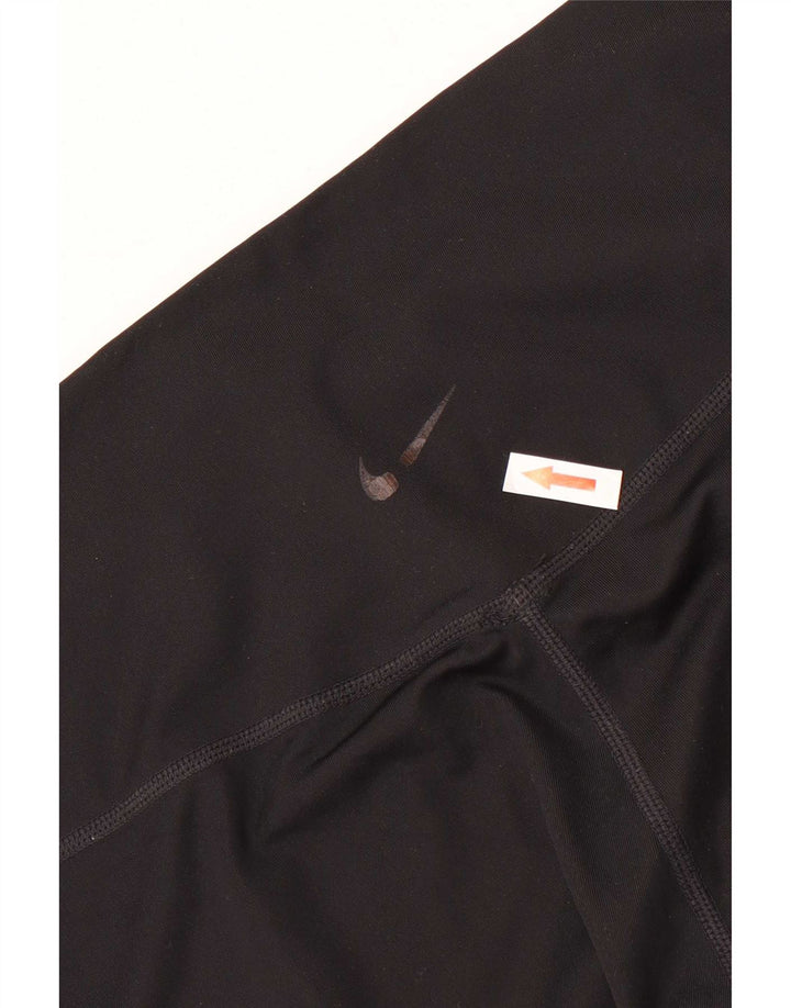 Nike Womens Dri Fit Graphic Leggings UK 14 Large  Black Polyester