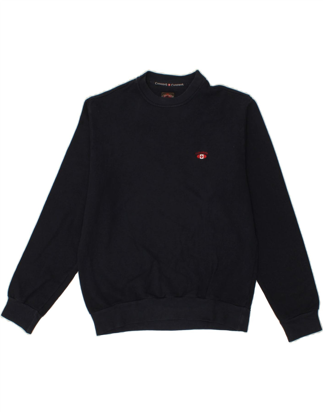 CANADIENS Mens Sweatshirt Jumper Small Navy Blue Cotton Vintage Canadiens and Second-Hand Canadiens from Messina Hembry 