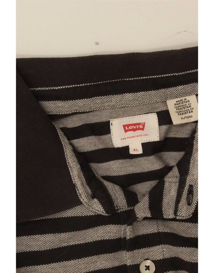 Levi's Mens Polo Shirt XL Black Striped