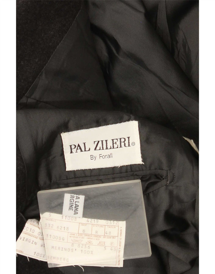 Pal Zileri Mens 2 Button Blazer Jacket IT 48 Medium Grey Virgin Wool