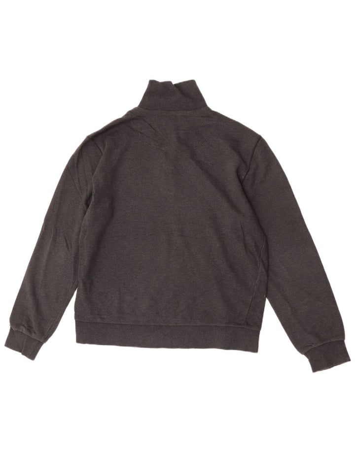 Hugo Boss Mens Zip Neck Sweatshirt Jumper Medium Grey Cotton