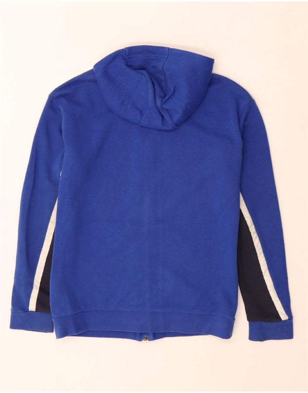 Adidas Boys Zip Hoodie Sweater 11-12 Years Blue Colourblock Cotton